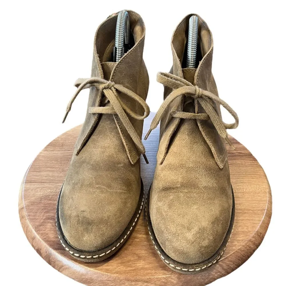 J. Crew | Macalister Brown‎ Suede Leather Wedge Tie Bootie Boots 8